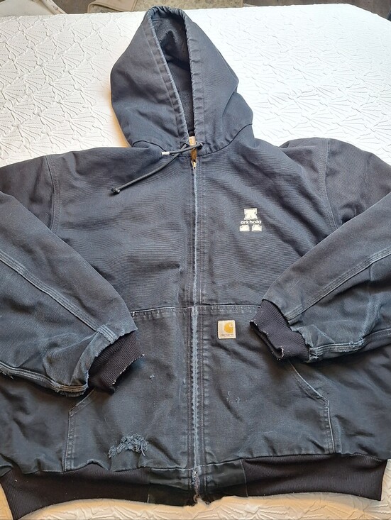 Carhartt Other - VINTAGE Distressed Carhartt Canvas Quilt Hooded Duck Jacket Men’s 2XL